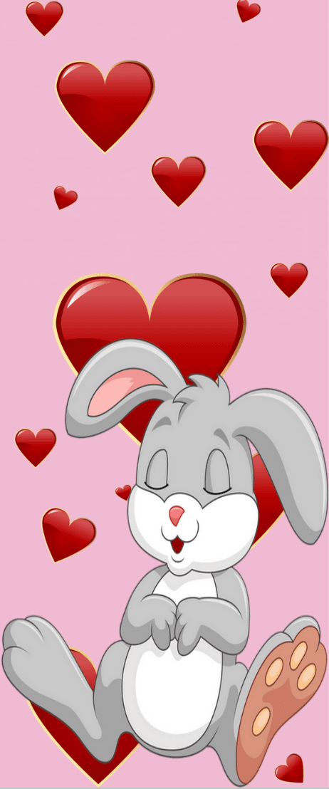Lapinou avec des coeurs